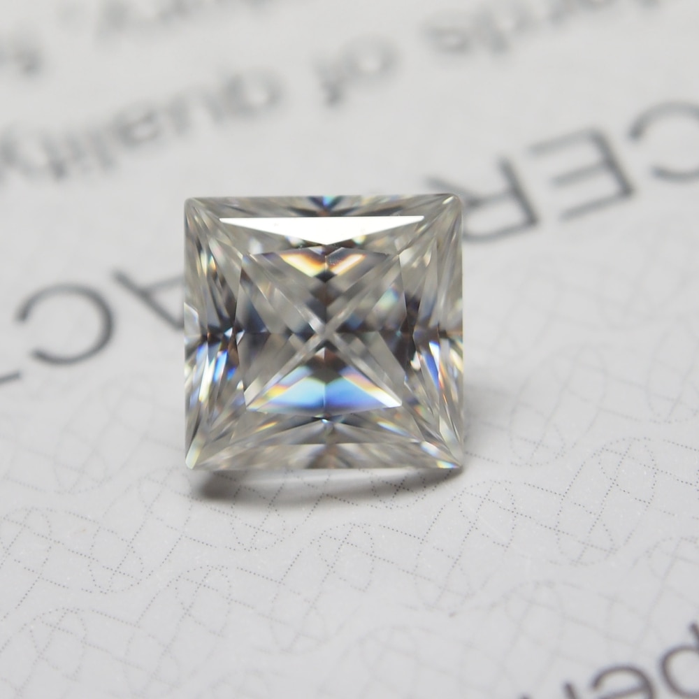 4*4mm prinsesse cutvvs moissanite moissanite sten løs moissanite diamant 0.37 karat til ringfremstilling