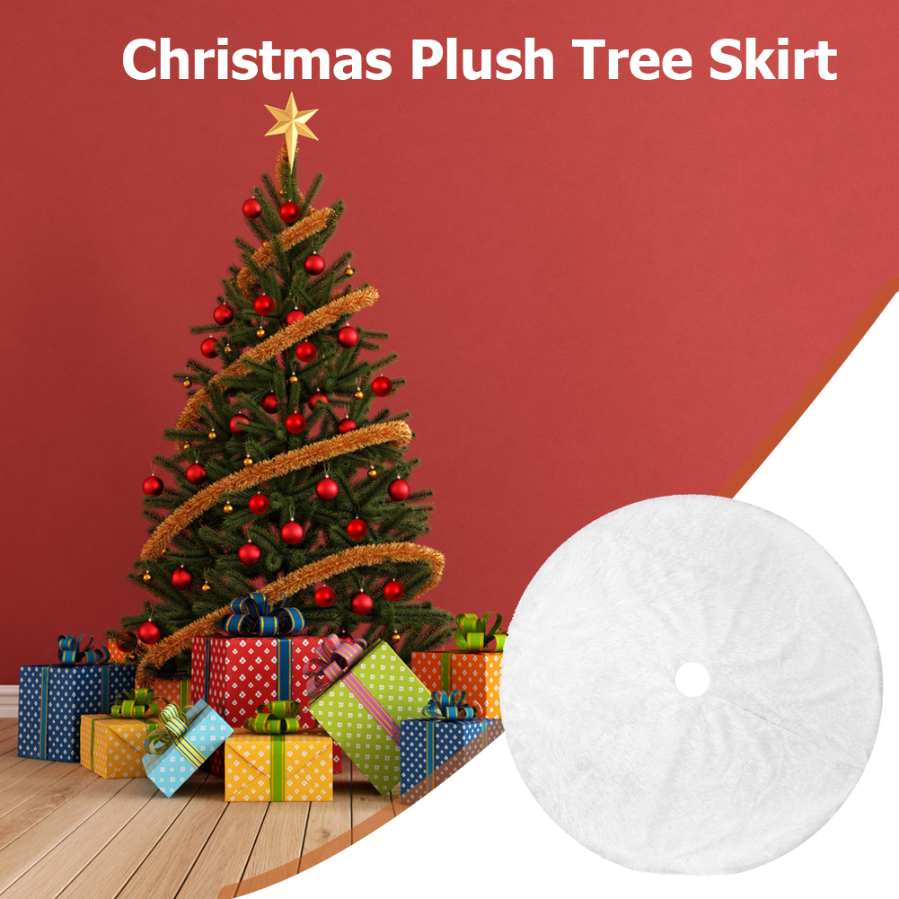 78/90/122cm Xmas Christmas Tree Plush Decorations Items Pure White Hairy Skirt Festival Home Party Decor Ornaments Crafts Carpet