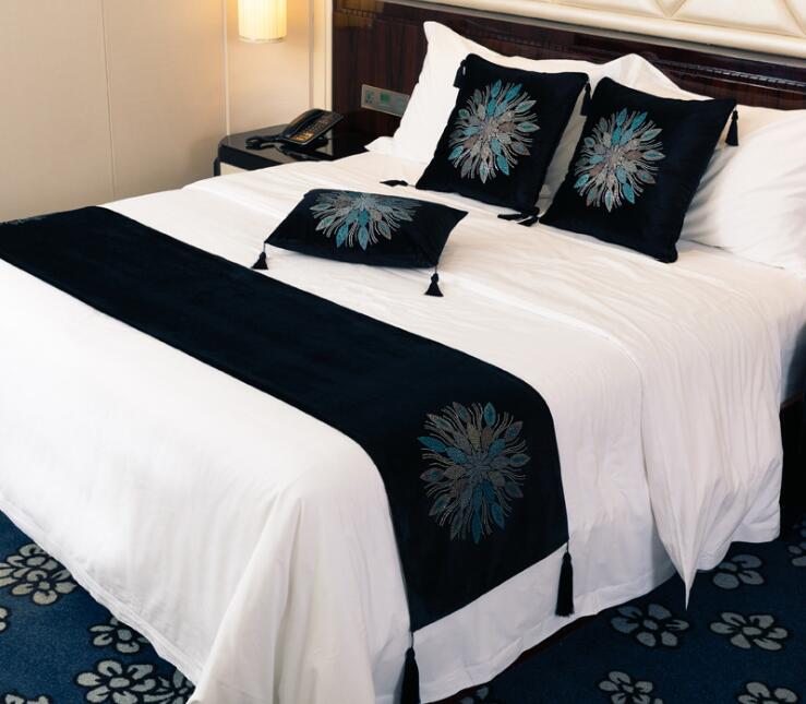 Bloemen Spreien 45cm Breedte Bed Runner Luxe Bed Vlag Decoratieve Bed Cover 100% Polyester Voor Thuis Hotel Gebruik