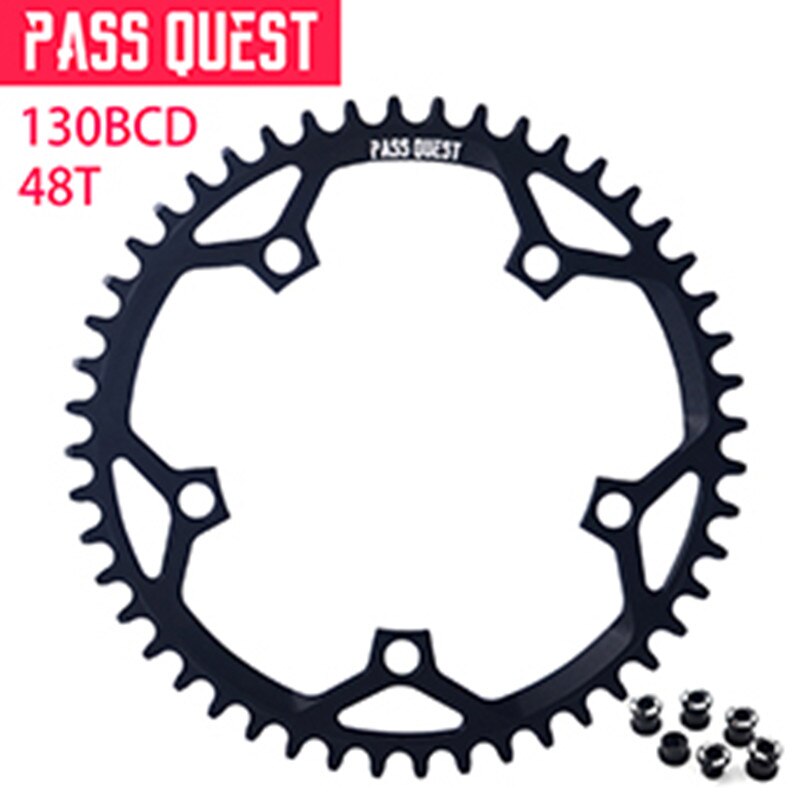 Pass quest road vouwfiets 130 bcd ronde smalle brede kettingblad fiets kettingblad 42t-52t crankstel tandplaat onderdelen: 48t