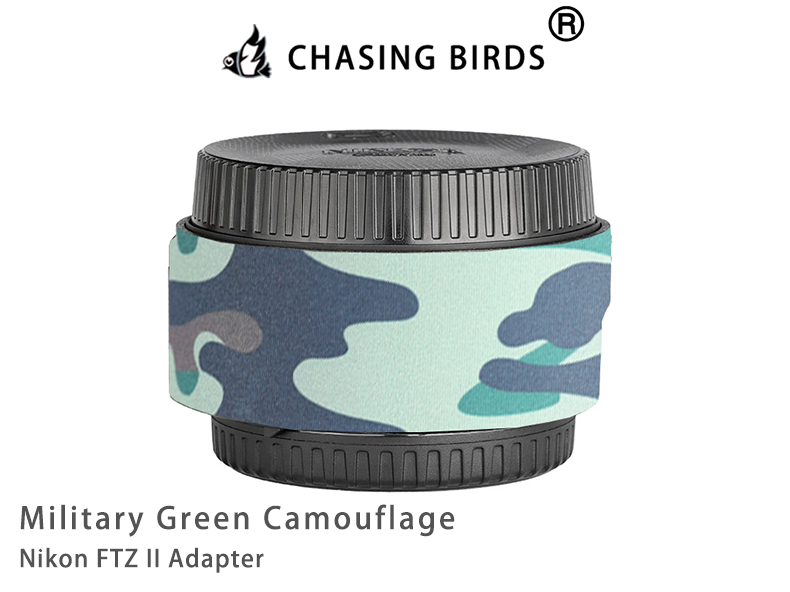 CHASING BIRDS Camouflage Waterproof Protective Coat for Nikon FTZ II Adapter rainproof cover: army green