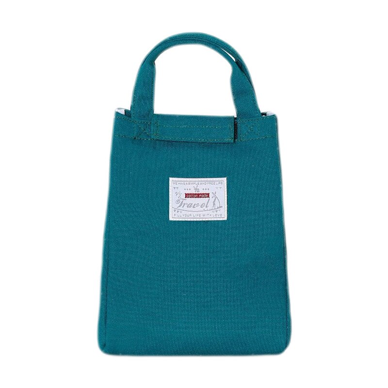 Modische Leinwand Mittagessen Tasche Tragbaren Lunchbox Tasche Verdickt Große Kapazität Isolierung Handtasche Picknick Tasche: green