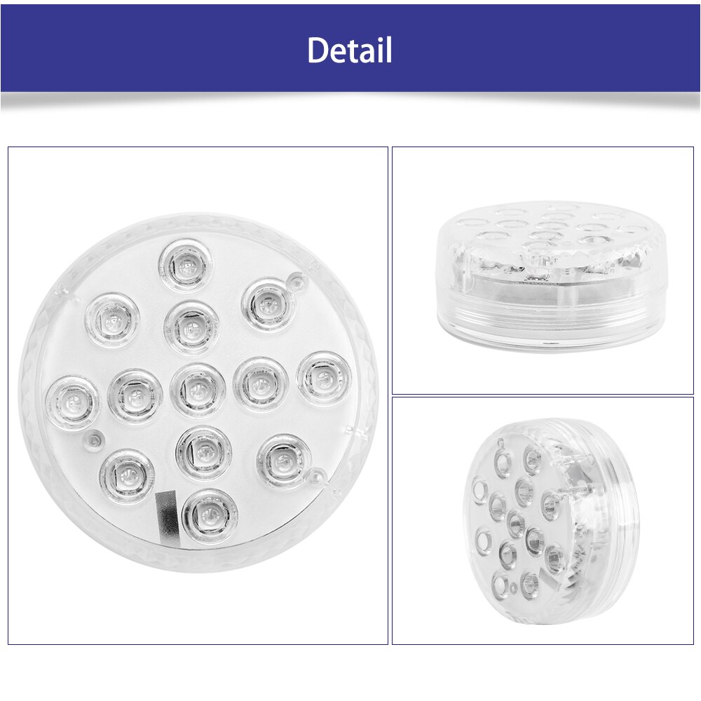 Submersible LED Lights IP68 Underwater Waterproof Battery Operated Remote Control Light For Vase Bowl Garden Party Decoration