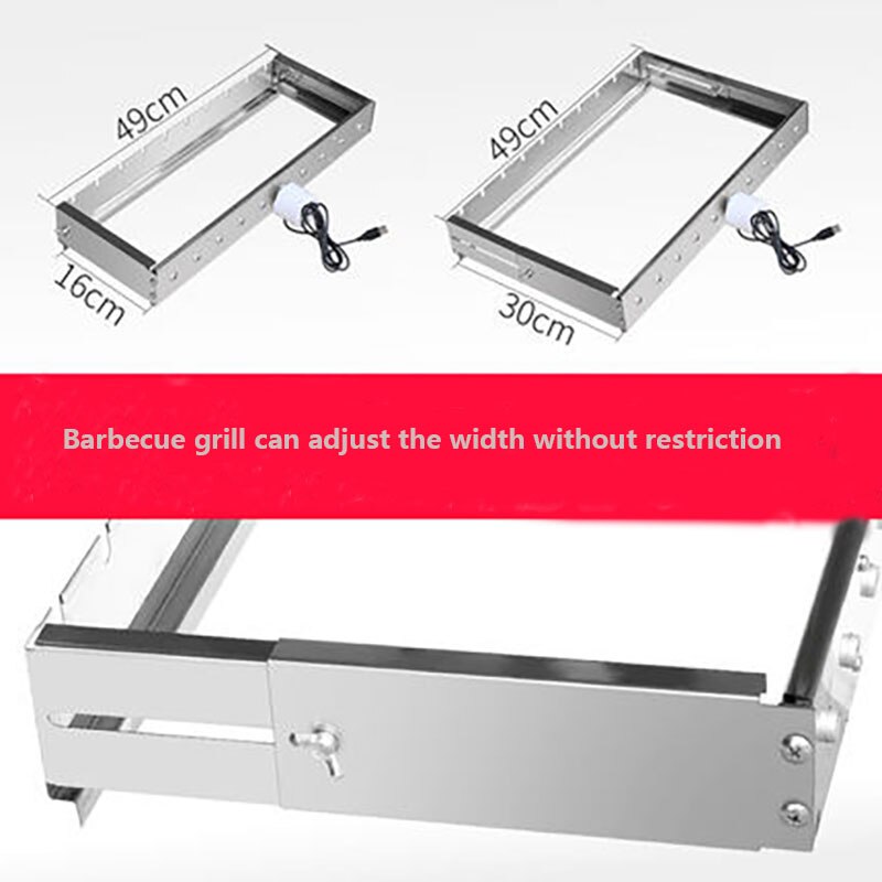 Stainless Steel Automatic Flipping Barbecue Grill Adjustable width tumbling skewers machine Outdoor Portable