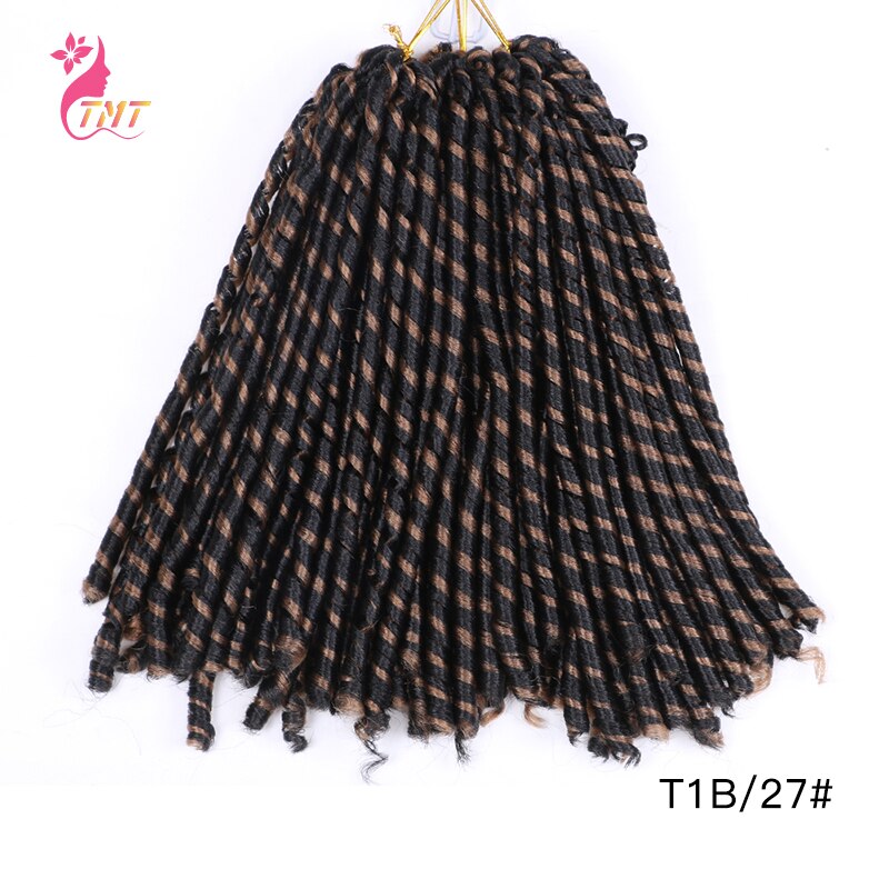 Trenzas de pelo trenzado de ganchillo para mujer, pelo sintético suave de imitación, 14 pulgadas, trenzas de ganchillo Jumbo, extensiones de cabello TMT: 1B-27