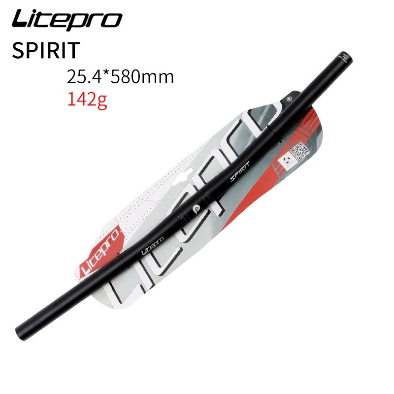 Litepro Monster Geest Urban Mtb Vouwfiets Road Fiets Platte Bar Horizontale Stuur 25.4*580Mm: Spirit Black
