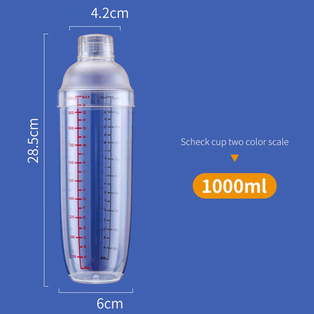 Graduated Cocktail Shaker With Measurement Wine Martini Drinks Mixer Bartender Home Party