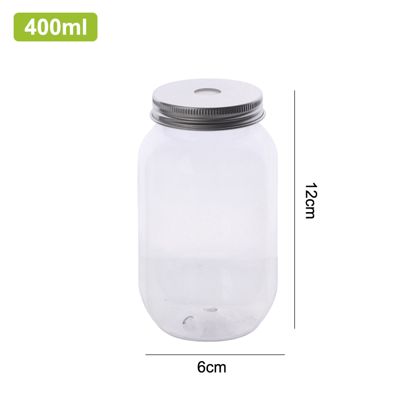 1pcs Plastic Milk Tea Drink Bottle Take Out Coffee Milk Tea Bar Supplies Mason Jars Drink Storage Containers For Food Party: light yellow