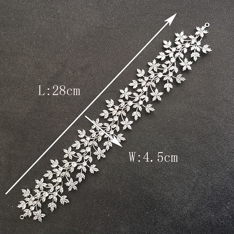 SLBRIDAL di Lusso Flessibile Pieno Zircone Cubico di Nozze Diadema Della fascia Da Sposa Damigelle D'onore corona CZ Accessori Dei Capelli Dei Monili Delle Donne: SL-GSHG0169