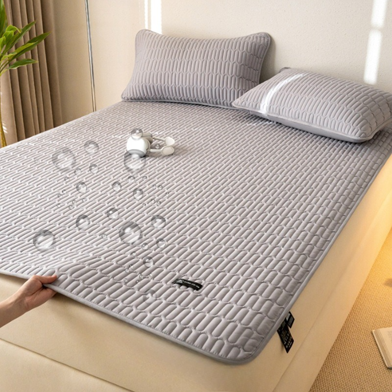 Vanntett madrassbeskytter sengetøy vattert overmadrass med elastisk bånd mykt beskyttende sengeteppe bettlaken 200 x 220