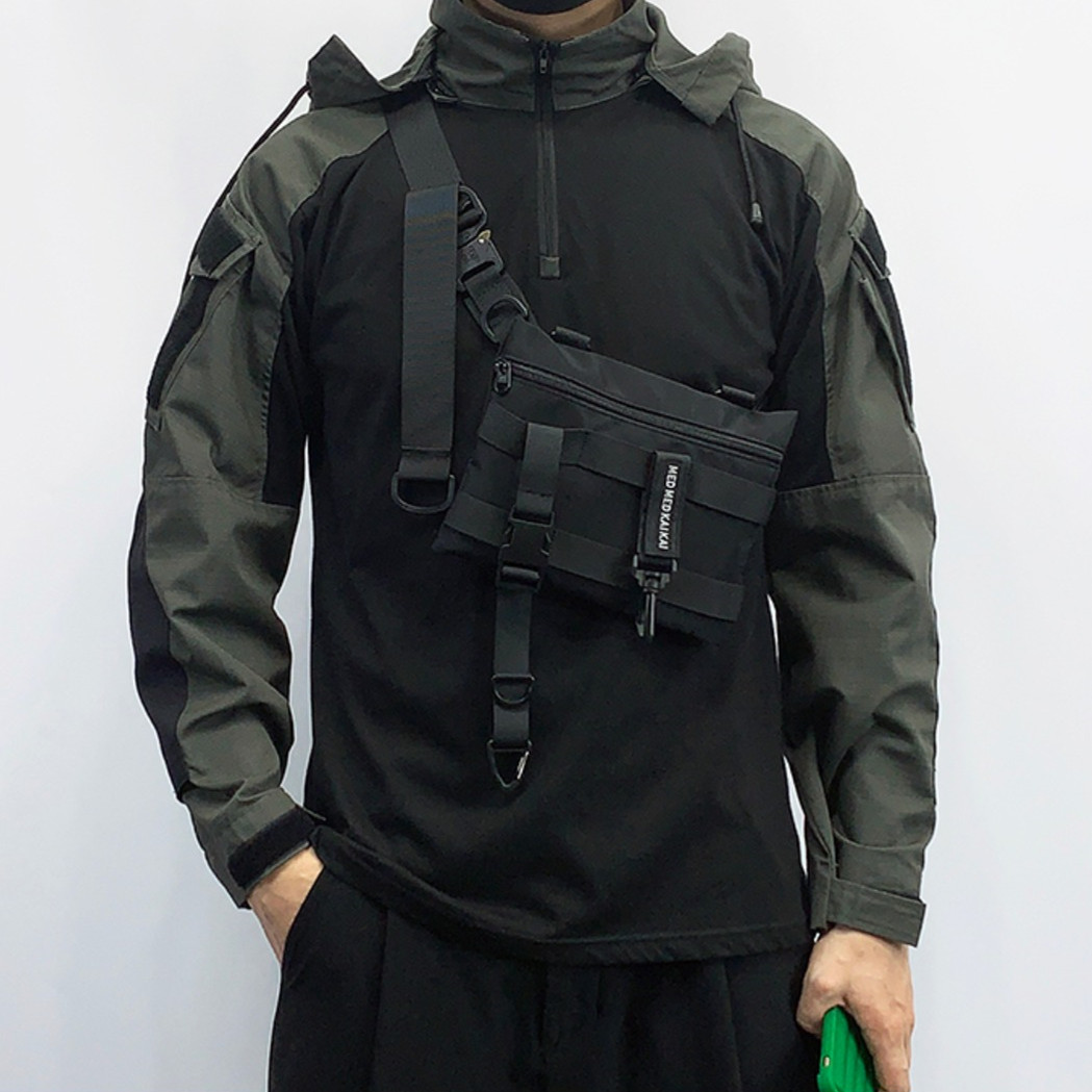 Techwear Stil Punk Hüfte hüpfen Brust Tasche Taktische Taille Gürtel Tasche Männer Frauen Multi Funktion Straße lässig Sport Crossbody Schlinge Tasche