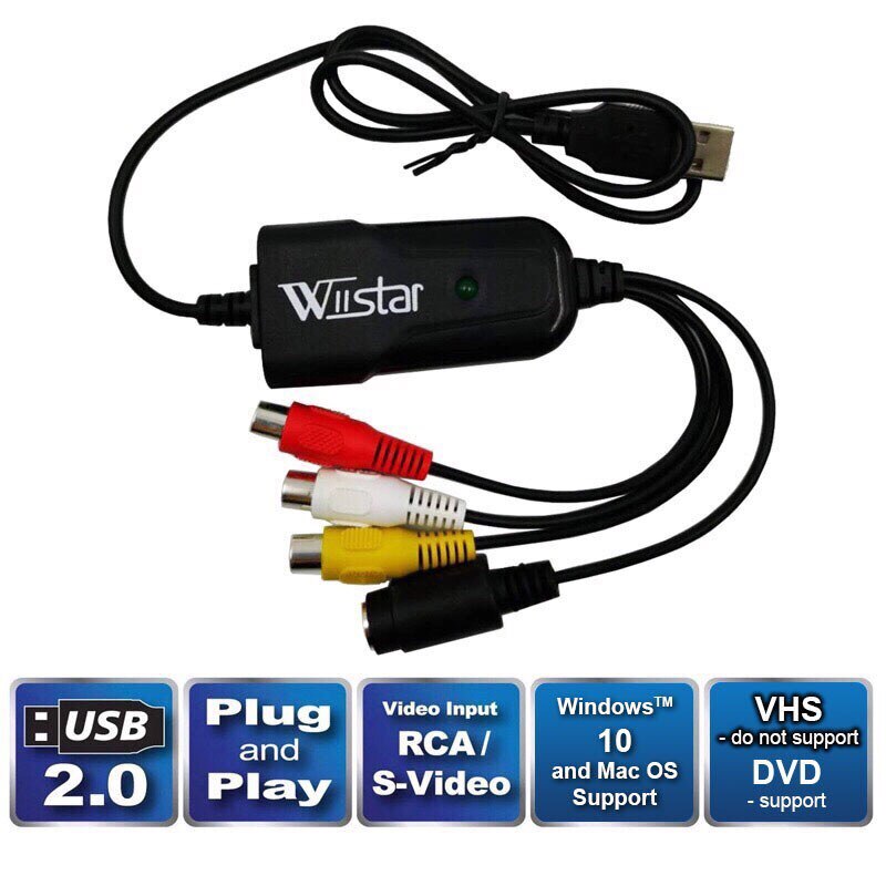 Usb 2.0 video capture card vhs til digital converter easycap capture til windows 10/8/7/ xp capture video convert vhs driver gratis