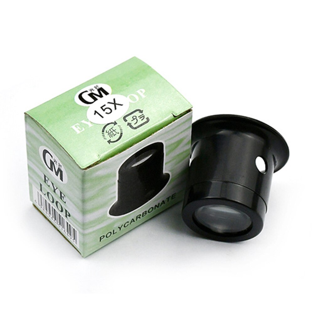 10X Monocular Glass Magnifier Watch Jewelry Repair Tools Loupe Lens Black Distance Reading Monocular Magnifier Kit for Watchmake: 15X