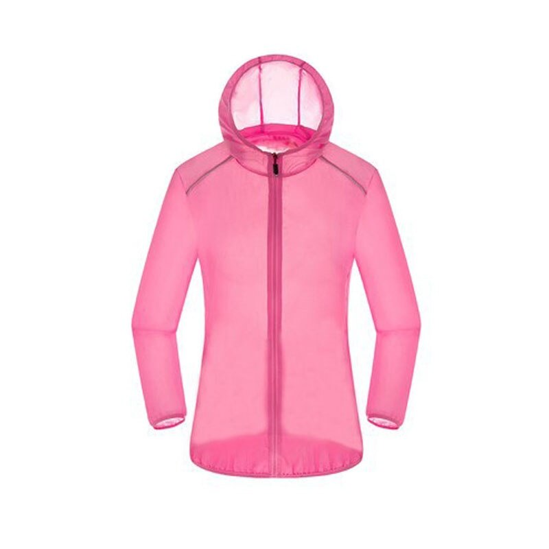 Outdoor Ultra-thin Waterproof Breathable uv protection shirt Quick Drying Hiking Climbing Zipper shirts: Pink / S