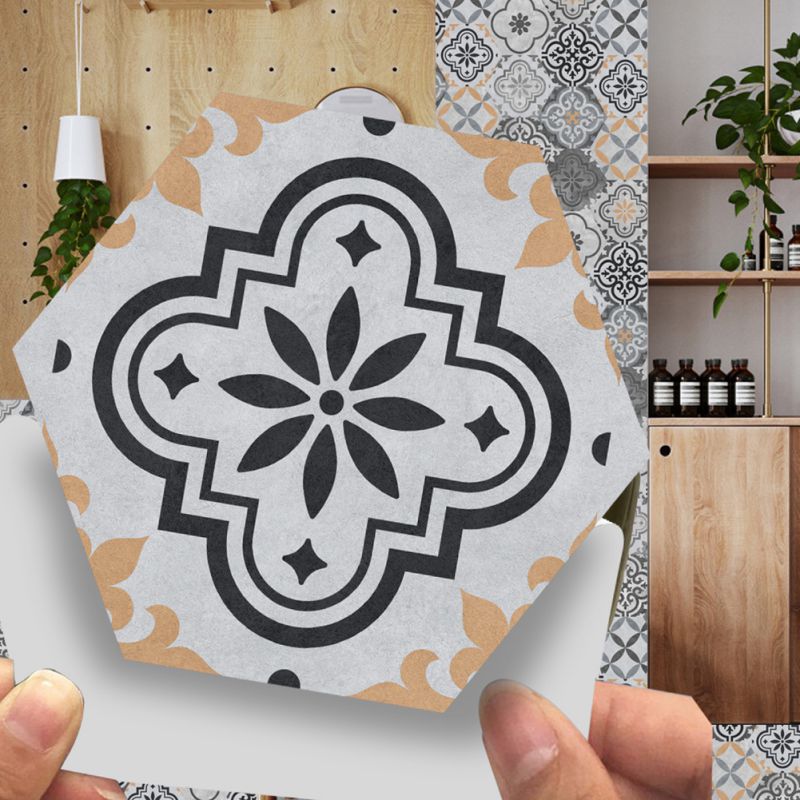 10 Stck Hexagon retro aufbringen Fliesen Boden Aufkleber PVC Schlecht Küche Wasserdichte Zauberstab Aufkleber Hause Dekore: A6