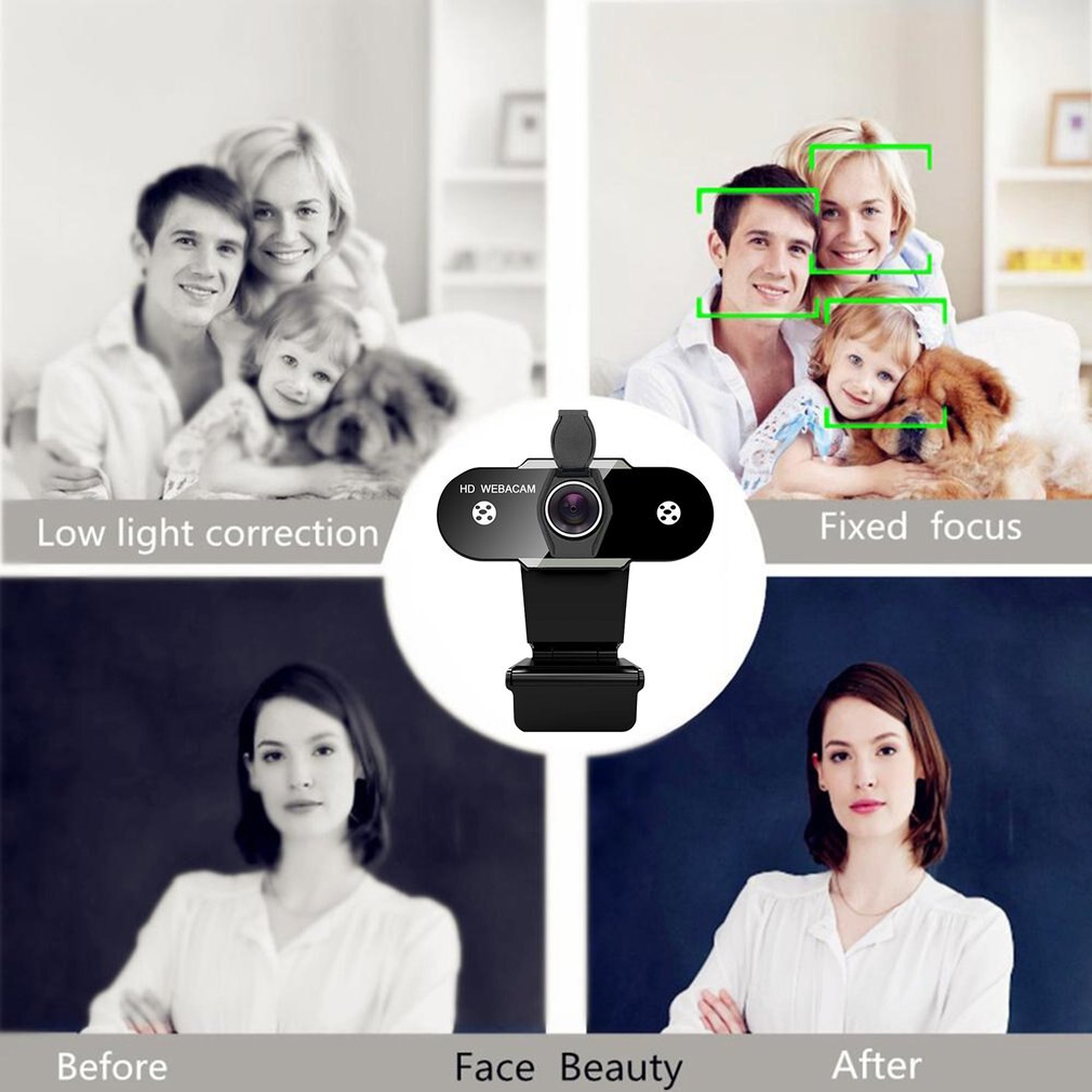 2K 1080P 720P 480P Webcam Met Microfoon Draaibaar Pc Desktop Web Camera Cam Autofocus Voor pc Online Leren Video Call