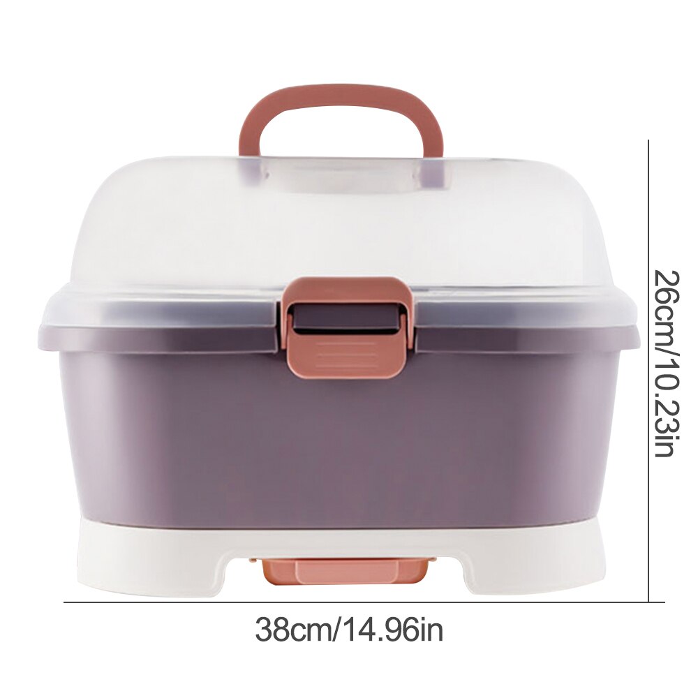 Portable Baby Bottle Rack Storage Box Organizer Dust Proof Drying Shelf Box Baby Milk Feeding Bottle Dryer Box Baby Accessory