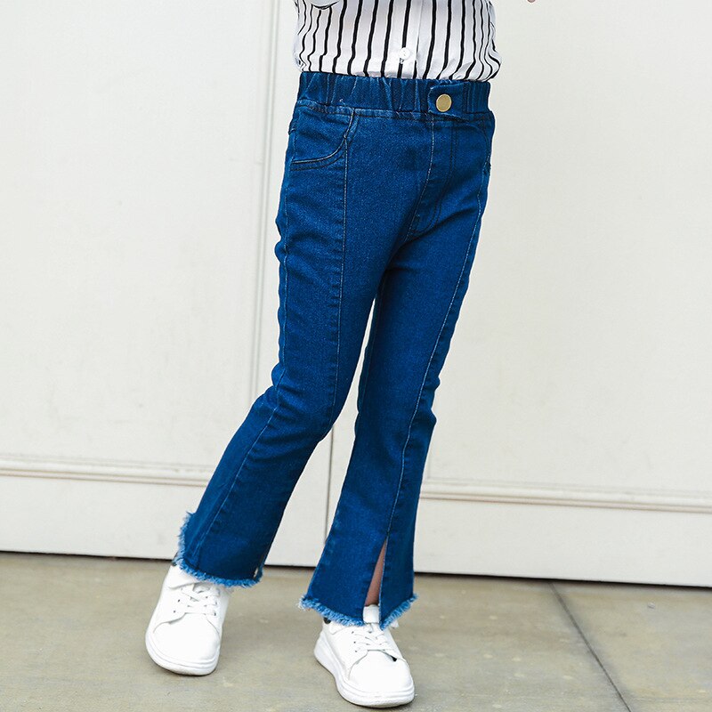 Børne jeans børnetøj forår og efterår periode og babypiger split jeans kvinder ni minutter børnebukser