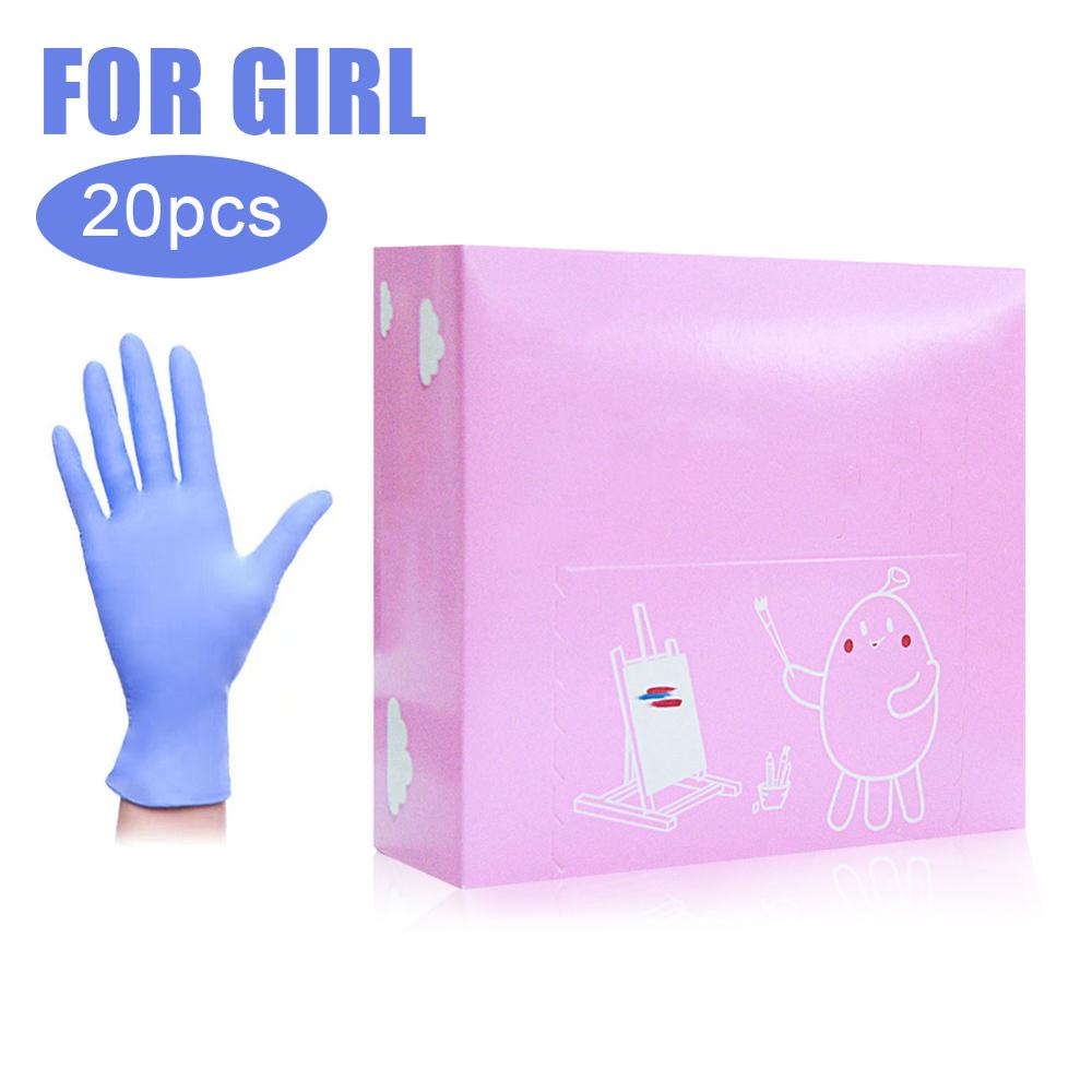 Guantes de nitrilo desechables para niños y niñas, manoplas para pintar con Graffiti, barro, d2, 20 unidades: For girls