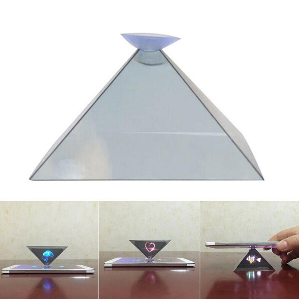 Holografische Projector 3D Hologram Piramide Display Projector Universele Video Stand Voor Smart Mobiele Telefoon W9G7