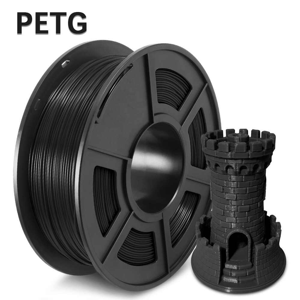 Enotepad 3D Printer Filament PETG 1.75mm 1KG/2.2LBS With Spool Fast PETG Filament 100% No Bubble Sublimation: PETG-BK-1KG