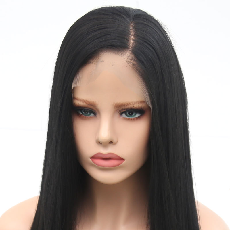 Bombshell Long Straight Synthetic Hair Lace Front Wig Heat Resistant Fiber Hair Natural Hairline Side Parting For Women Wigs