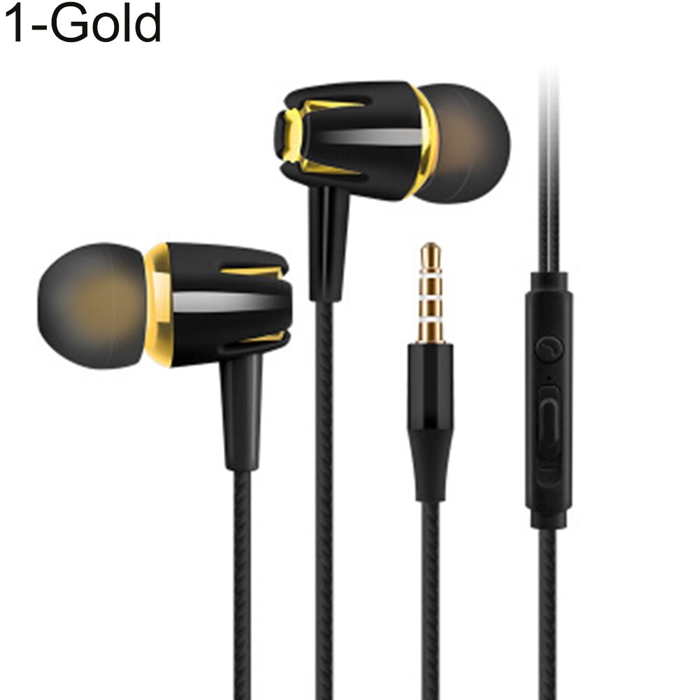 Bedrade Universele Normaal/Lichtgevende Draad Zware Bas In-Ear 3.5Mm Muziek Sport Oordopjes Met Microfoon: Golden 1