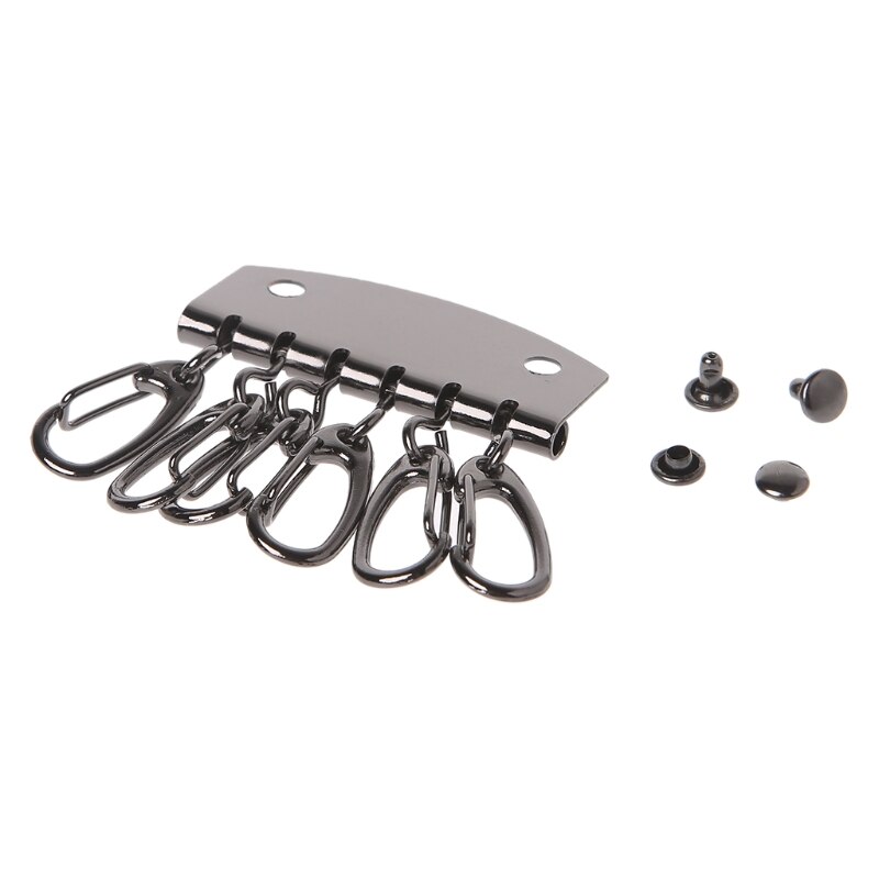 Gør-det-selv hummer låse clips taske nøglering krog nøglering pung pung tilbehør: Sort