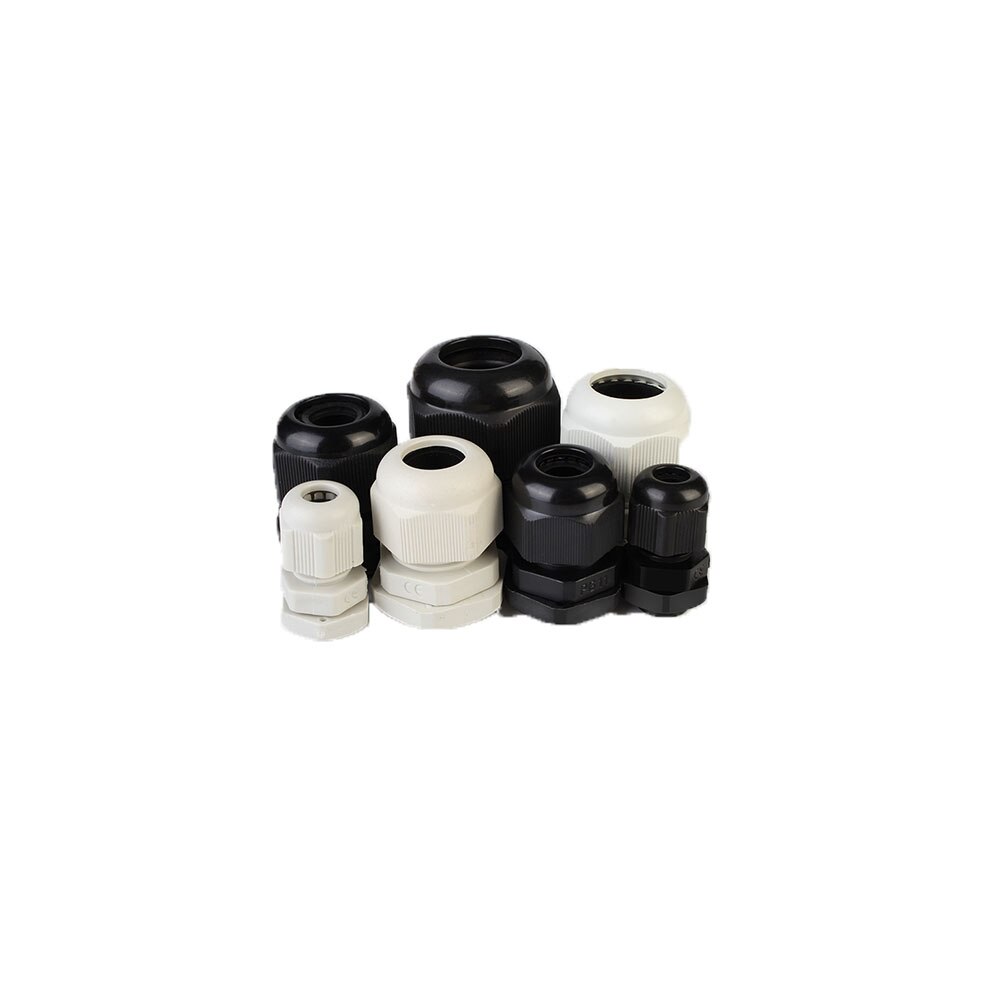 Ledning og kabel vandtæt samling nylon plastik stik sort hvid farve  ip68 passer 3mm to 25mm leder
