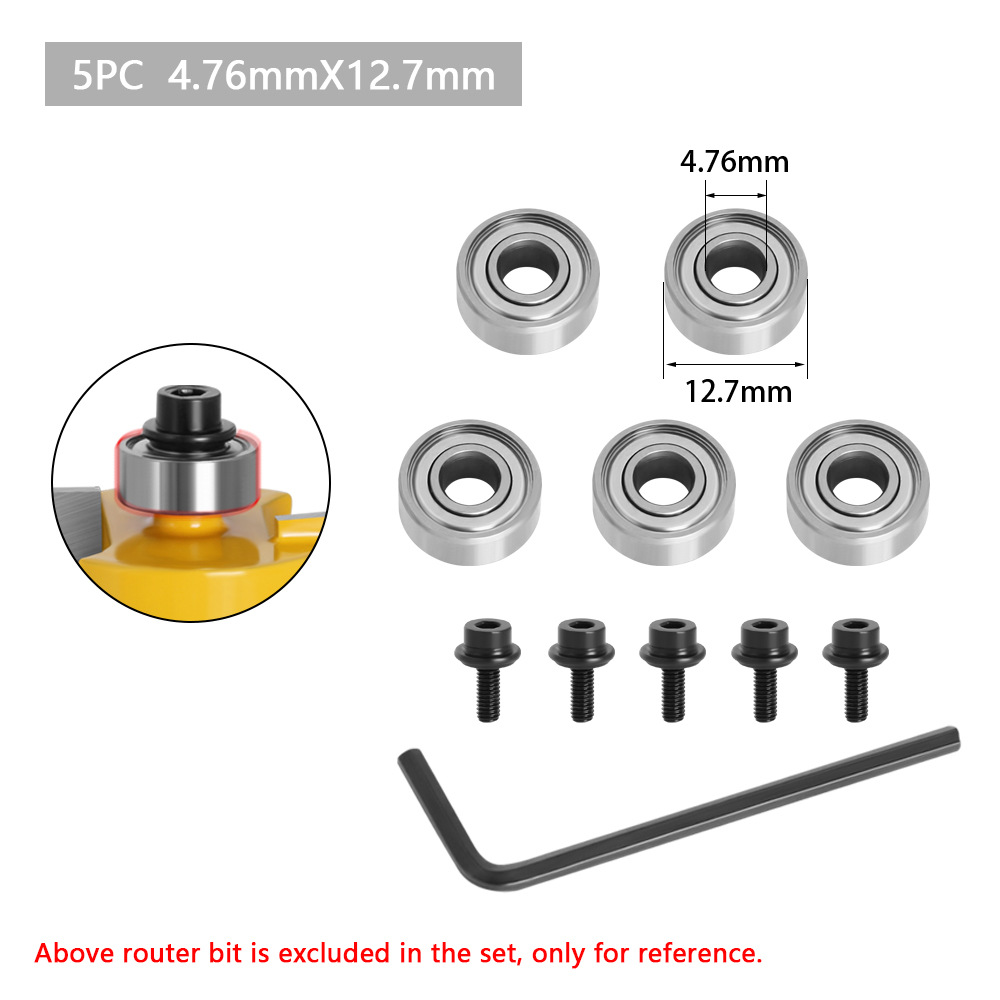 Duurzaam Staal Lagers Accessoires Kit Past Voor Frees Hoofden En Schacht Top Gemonteerd 1/2 3/8 3/4 Lager &amp; Stop ring Set: C