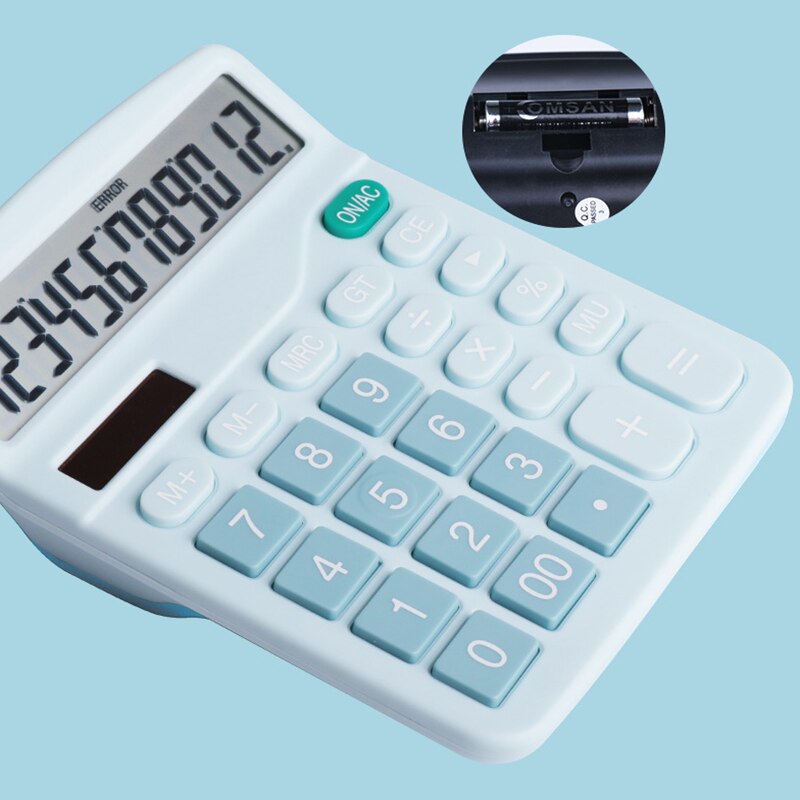 Kleur 12-Bit Display Solarcalculator Finance Kantoor Ps Plastic Groot Scherm Elektronische Rekenmachines