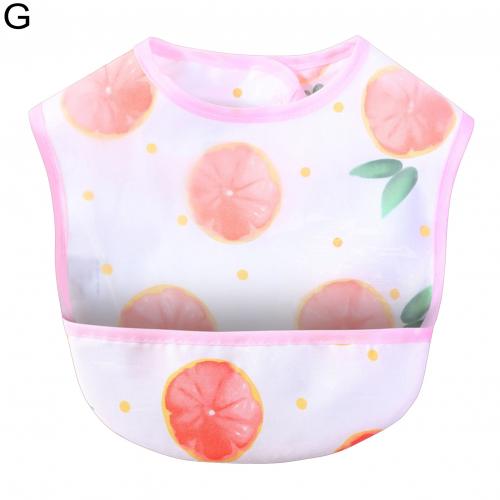 Tablier à manches longues pour enfants, dessin d&#39;alimentation, décolleté réglable, imperméable, doux, attrape-nourriture, bavoirs: G