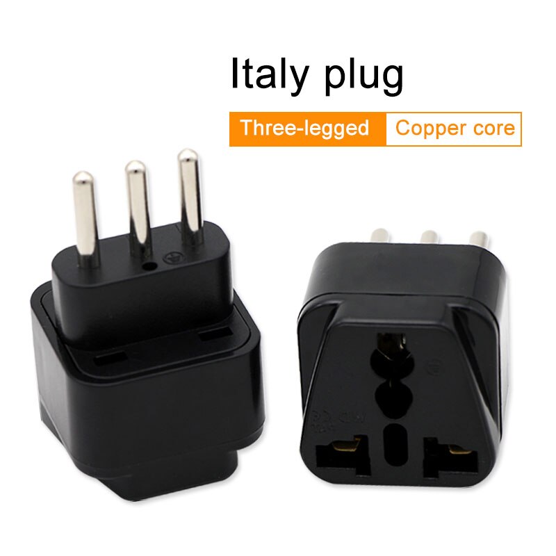 3-pin IT Conversion plug Universal UK/US/EU/AU to Italy Milan Chile Vatican Italian Travel AC Power Adapter Plug Converter: Default Title