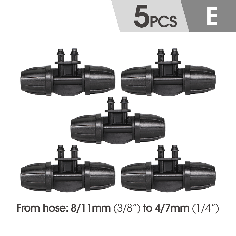 3/8 ''Pvc Slang Tubing 8/11Mm Watering Irrigatie Water Koppeling Adapter Lock Gewrichten Tuin Tap Connector tee Verminderde Elleboog Cross: WHITE