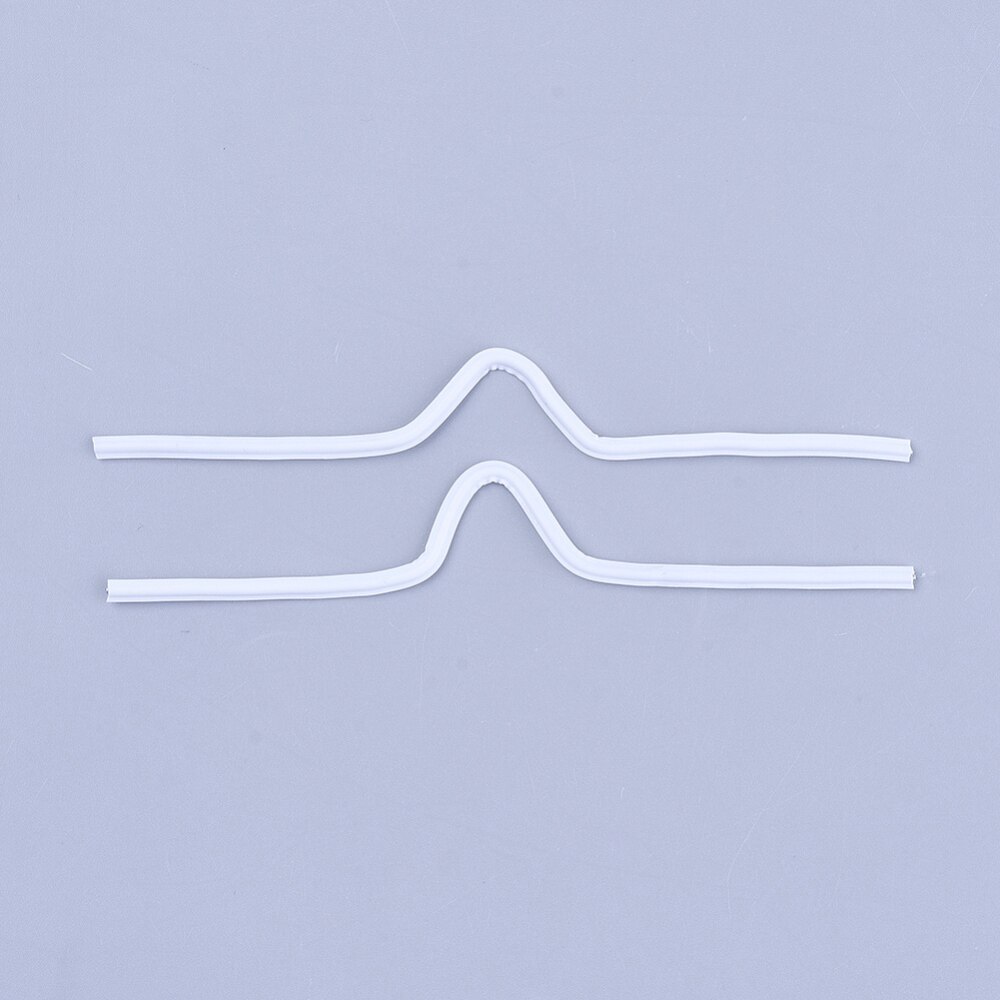100pcs White PE Plastic Nose Bridge Strip Wire for DIY Mask Making Material,with Galvanized Iron Wire Double Core Inside 100x5mm