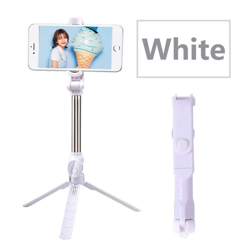 Bluetooth Selfie Stock Roreta 3 in 1 kabellos Faltbare Mini Stativ Erweiterbar Einbeinstativ mit Fernbedienung für iPhone IOS Android: Weiß