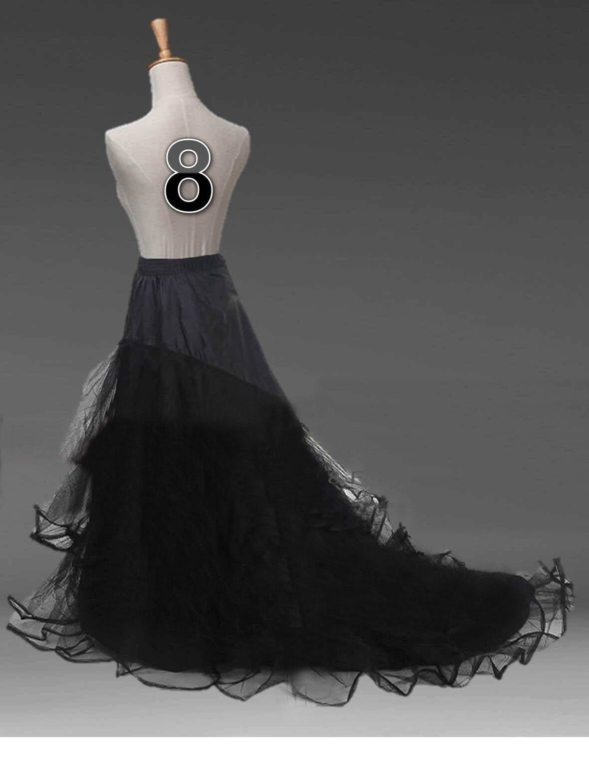 Schwarze Braut Petticoat Krinoline Unterrock Band/Hoopless/Meerjungfrau/Fishtail: 8