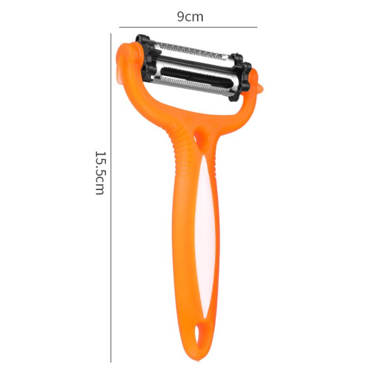 Multifunction 360° Rotary Kitchen Tool Vegetable Fruit Potato Carrot Peeler Grater Cutter Slicer Melon Gadget for Orange: Light Yellow