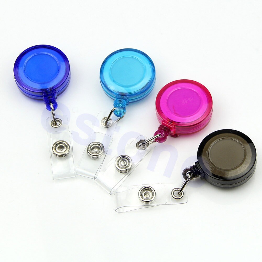 1pc udtrækkelige liftkort id-kort badge holder nøglering ruller nøglering med clips