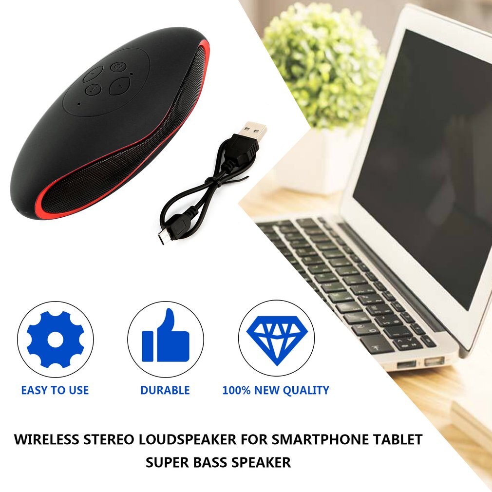 Wireless Loudspeaker Portable Stereo Sound Box For Smartphone Tablet Super Bass Speaker Durable Music Amplifier