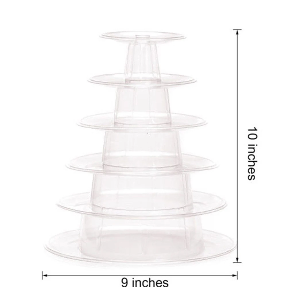 Macaron Torni Esittelyteline 6 Tasoa - Kakku Cupcake Häät - Muovi: Default Title