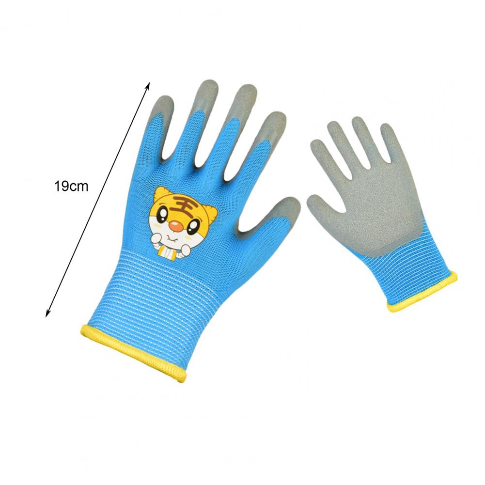 Gants de jardinage à motif de dessin animé pour enfants, gants de travail en caoutchouc coordonnants, coupe d'épine et de crevaison, degré d'usure, 1 paire