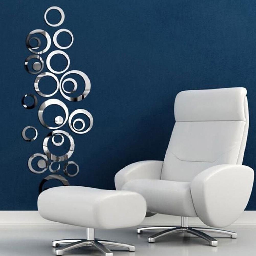 Asypets 3D Anti-Fouling Acryl Spiegel Cirkel Vormige Muur Sticker Badkamer Veranda Plafond Decoratieve Decal