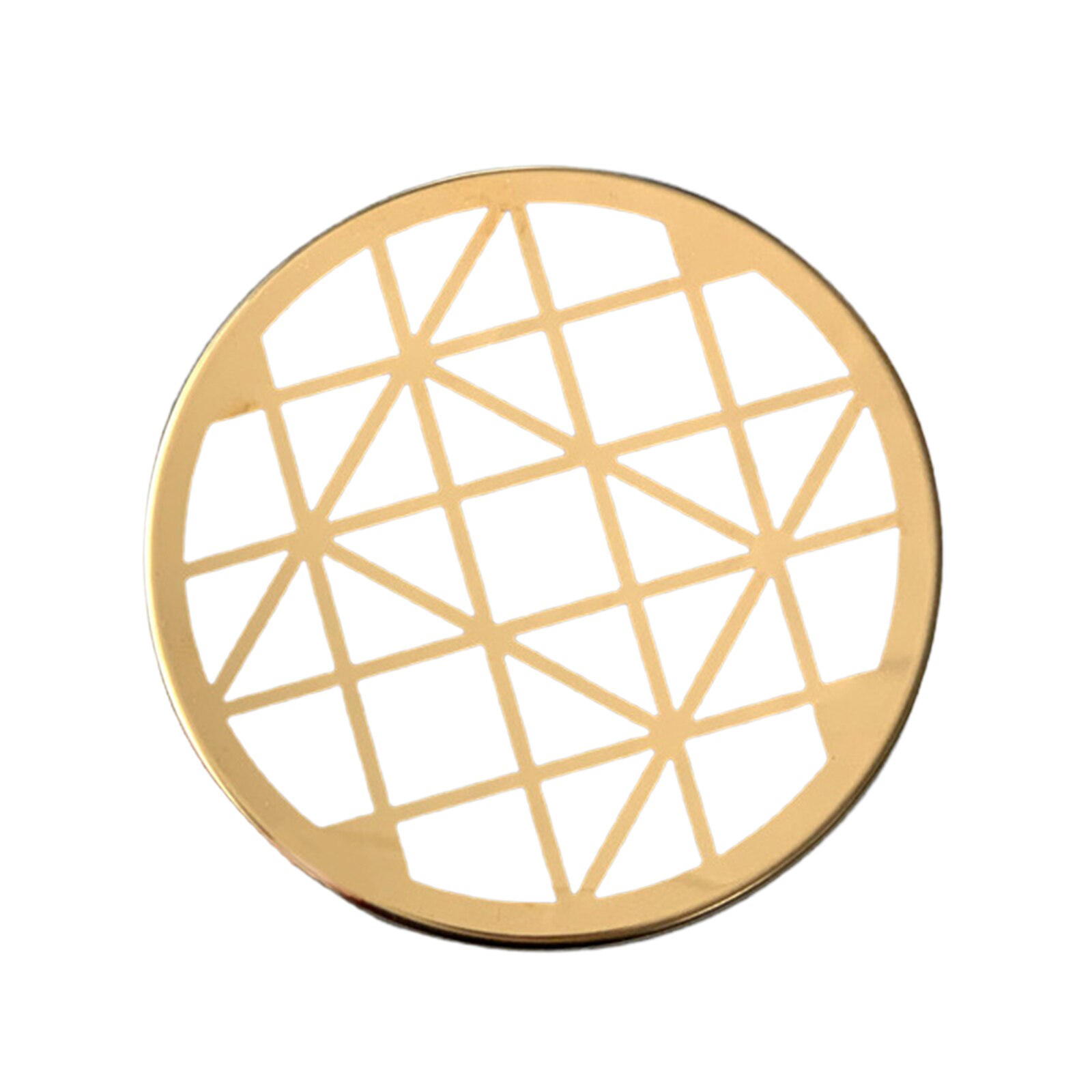 Organisateur de Vases en forme de grille, ornement, décoration de mariage à la maison, multi-image, support rond de fleurs en métal: Golden A3