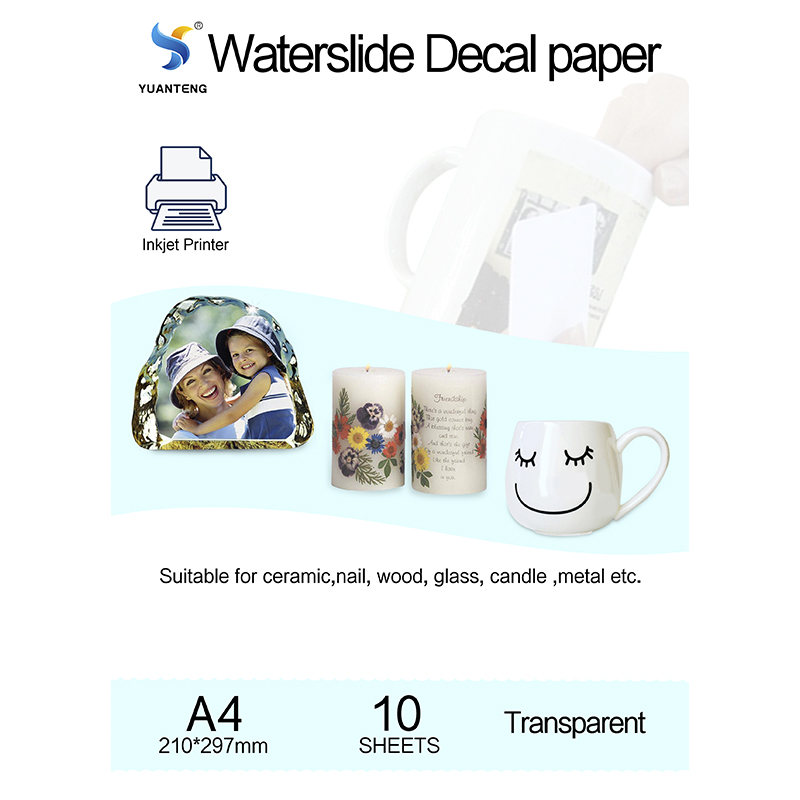 A4 Formaat Inkjet Water Slide Decal Papier Transparante Sheets Printable Diy Transfer Papier Waterglijbaan Decalpapier Voor Hout