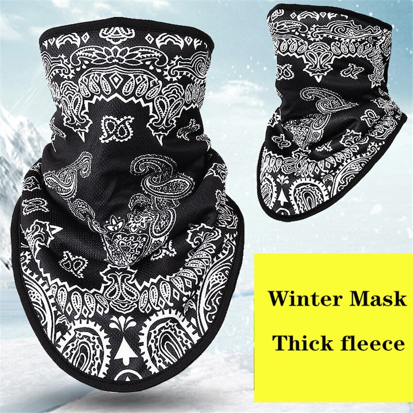 Máscara de esqui inverno velo ciclismo snowboard bandana headwear 3d lenço engraçado pescoço triângulo bicicleta engrossar quente babadores rosto