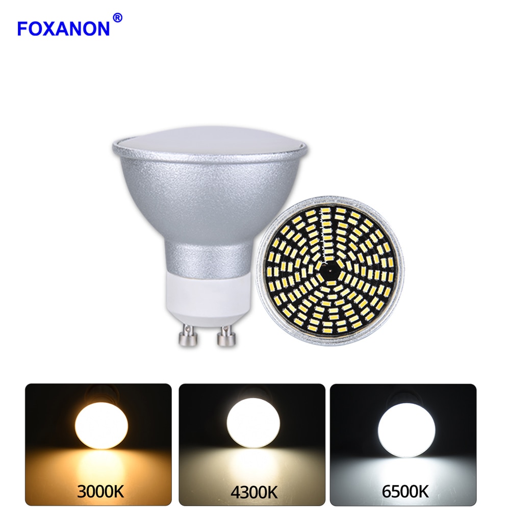 Foxanon Led Spotlight GU10 7 w LED Gloeilamp 128 leds AC 110 v Bombillas LED 3 kleuren 3000 k 4300 k 6500 k Koel Wit Home Decor Verlichting