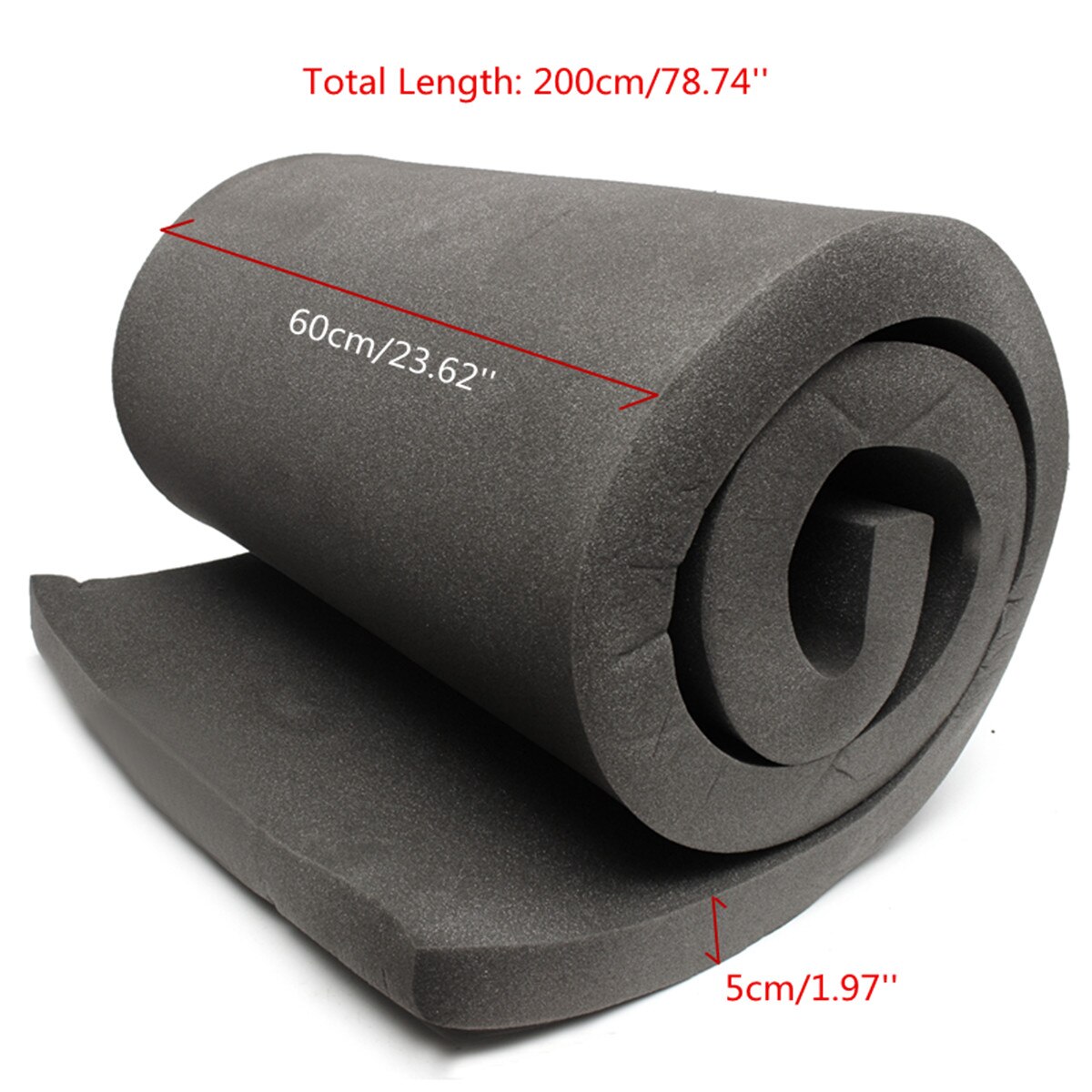 200x60x5cm Black High Density Polyurethane Seat Foam Cushion Sheet Replacement Upholstery Cushion Foam Pads Furniture Blankets