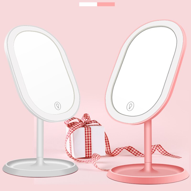 Miroir de maquillage à Led lumineux intelligent à trois tons avec lampe de bureau lumière supplémentaire de maquillage petit miroir