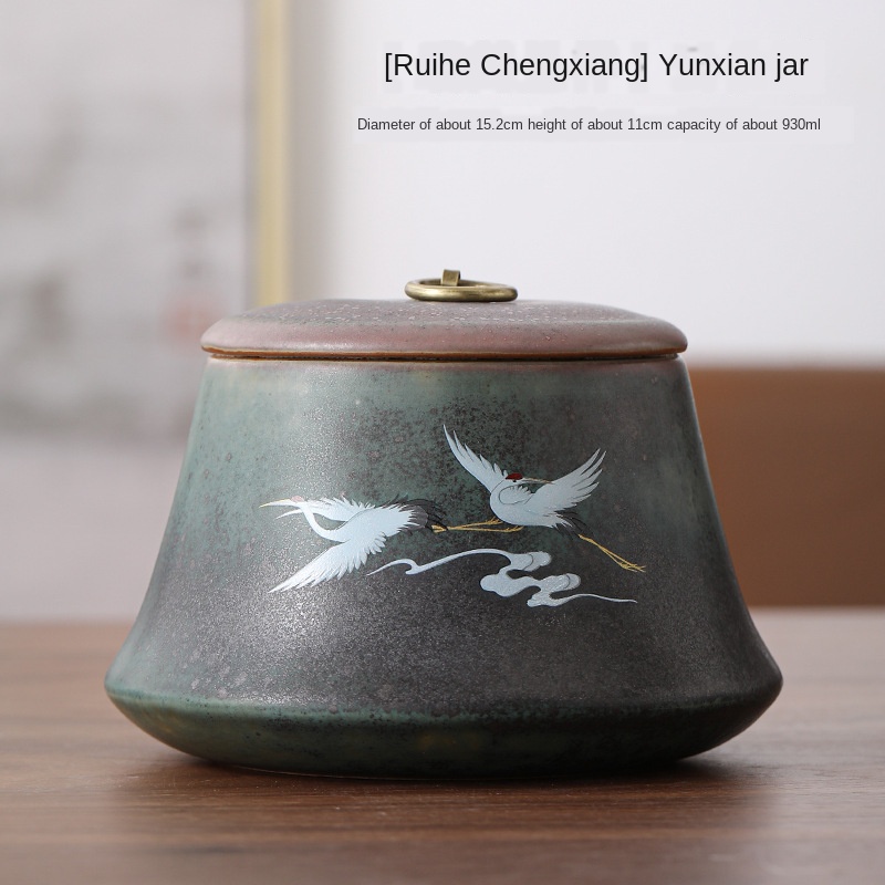 Grands récipients à thé en céramique à la main grossière poterie thé conteneurs scellés boîtes de stockage de thé entrepôt pot en céramique récipient à thé: pot2
